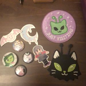 Pastel Goth Kawaii Buttons, Patches, and Stickers